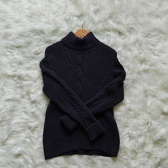 Lands End Black Heavy Sweater, SIZE Large - Picture 1 of 3